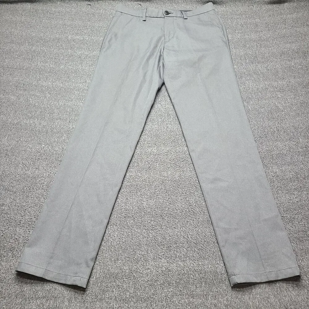 Haggar H26 Pants Mens 30x32 Gray Dress Slacks‎ Polyester Flat Front Classic